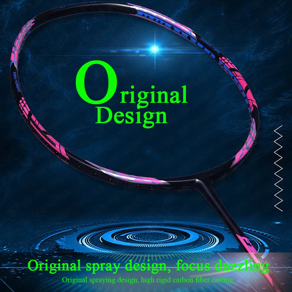 Профессиональная ракетка для бадминтона нападения из искусственного волокна
