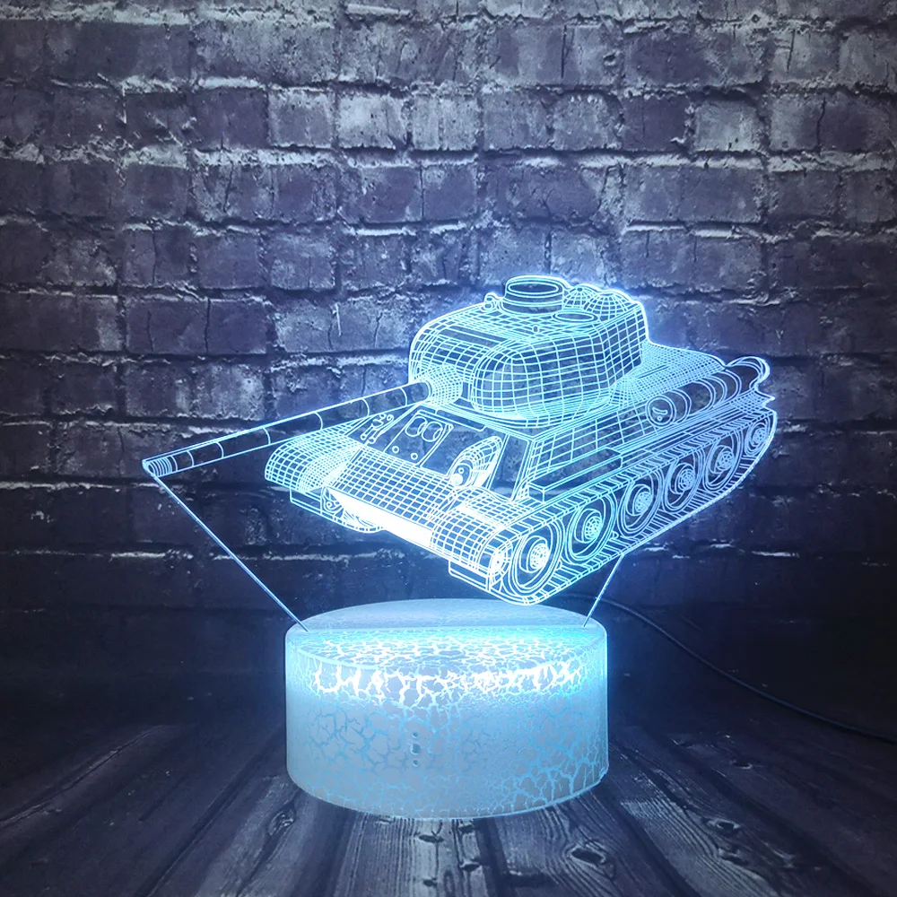 Светодиодный ночной Светильник 3D с автомобилем из мультфильма 7 Цвет изменить