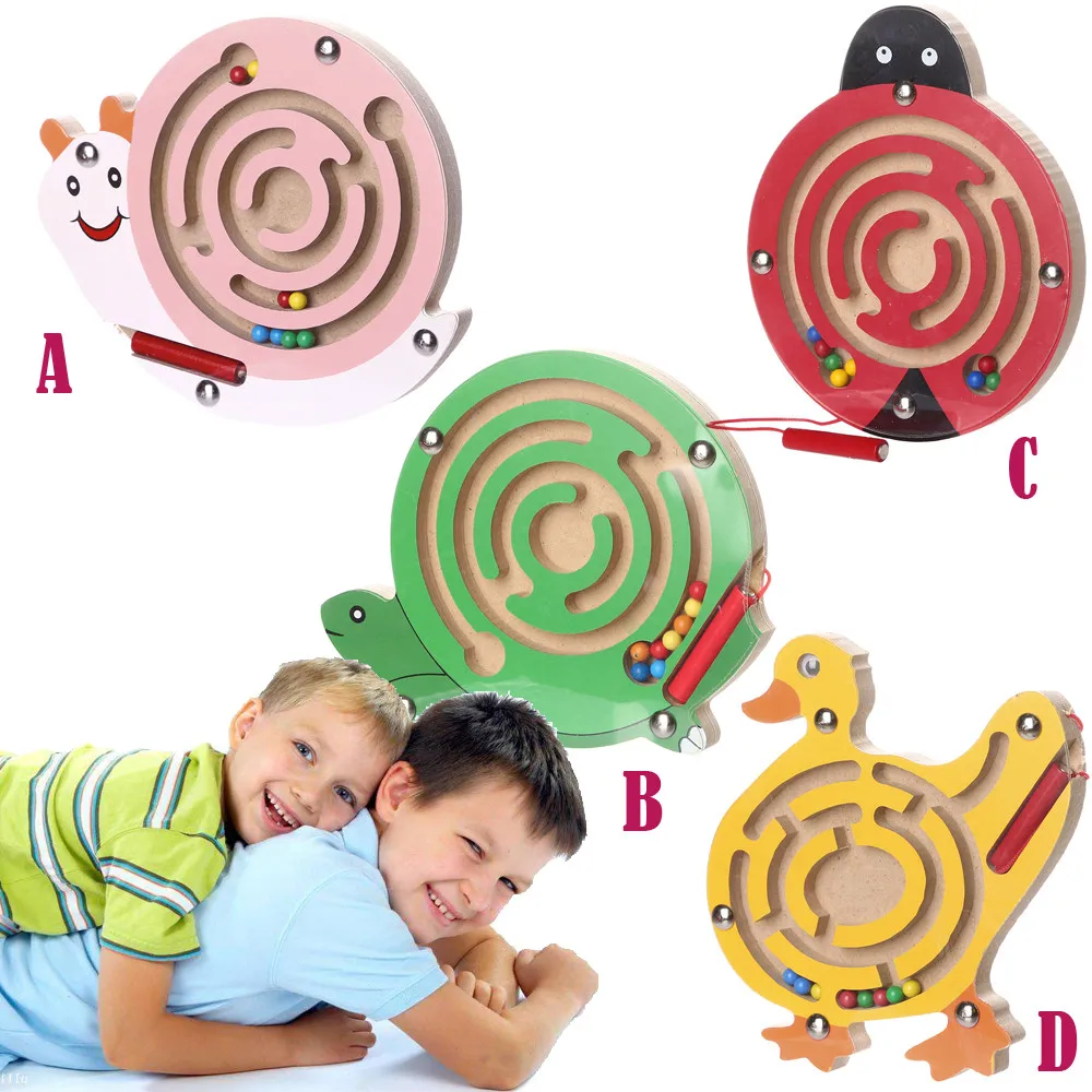 Деревянный магнитный лабиринт игрушки детская игра деревянные интеллектуальные
