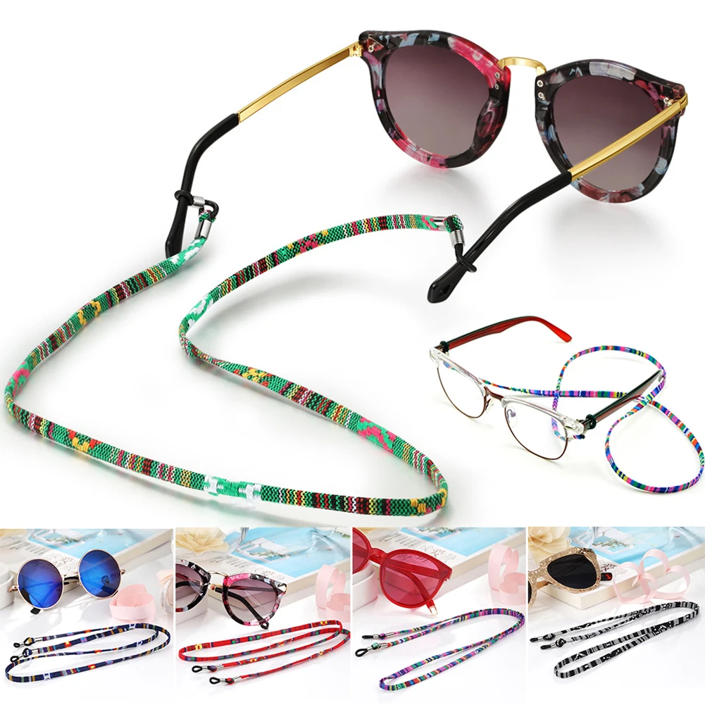 

1PC Ethnic Style Colorful Cotton Sunglasses Strap Eyeglass Chain Cord Reading Non-slip Glasses String Holder Neck Cord Eyewear