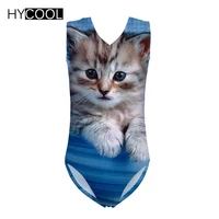 hycool swimsuit children girls lovely cat kids swimwear one piece suits bandage baby 3 14 years swimming suit 2020