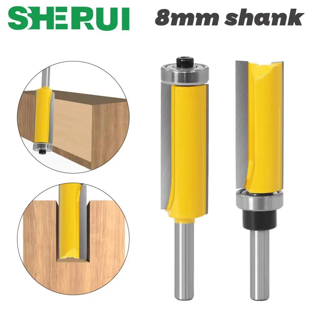 1 шт. 8 мм фрезы для фрезерного станка торцевые с верхним и нижним подшипником