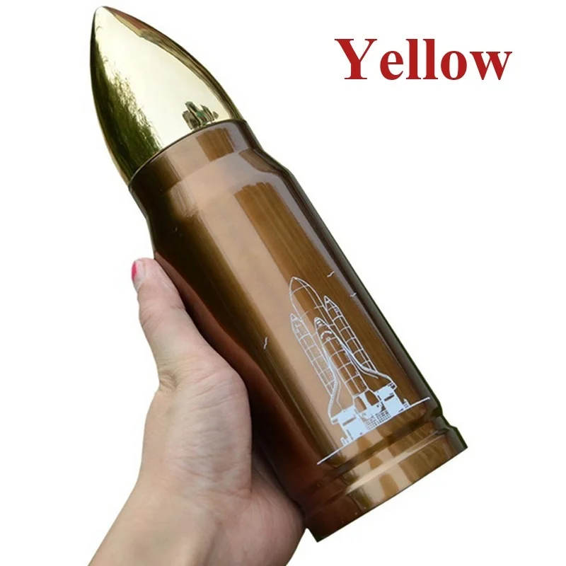 Yellow Модный подарок для мужчин, 350 мл, 500 мл, термос из нержавеющей стали, кофейная кружка, вакуумная колба, чашка для путешествий, бутылка для напитков, DDC-40 - Цвет: Yellow