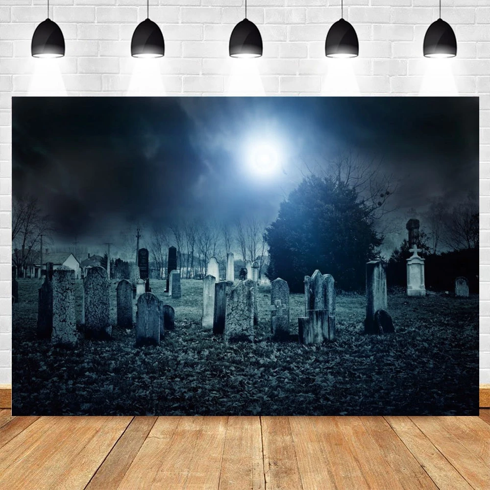 

Yeele Halloween Backdrop Cemetery Grave Tombstone Moon Photography Background Vinyl Photocall Photozone Photophone Banner Poster