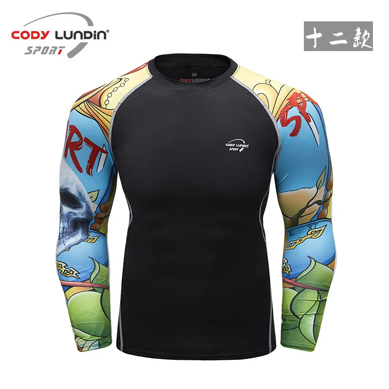 

Gym Compression Shirt Men Fitness Running Shirt Long Sleeve Tight Sport Basketball Rashgard Crossfit MMA Muay Thai Boxing Tshirt