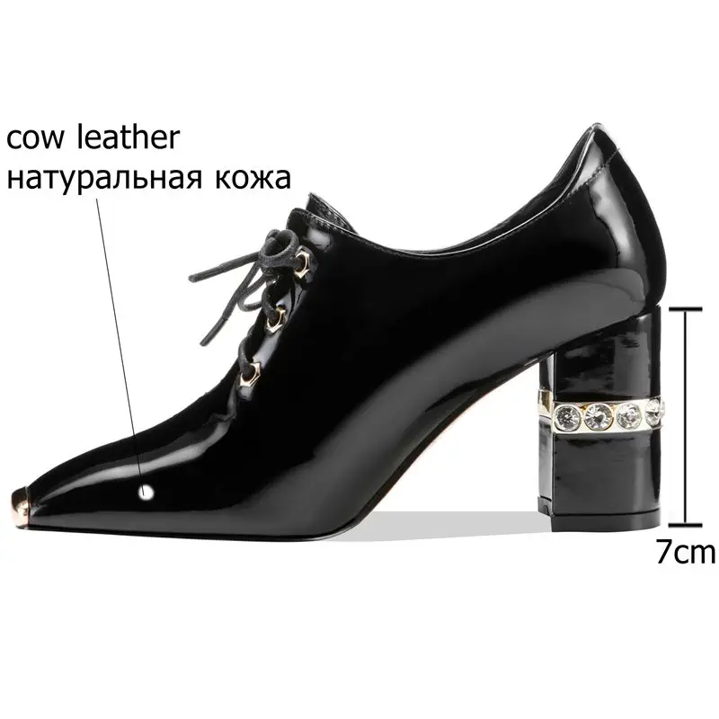 

ALLBITEFO fashion sexy office women heels natural genuine leather high heel shoes classic spring thick heel high heels