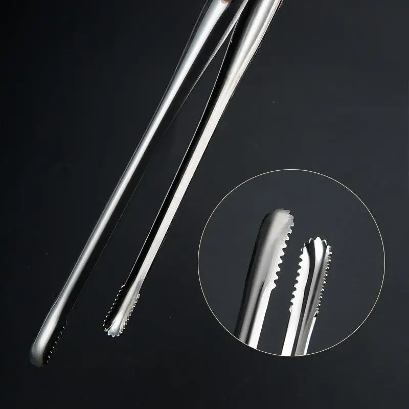 

Non-slip Stainless Steel Clip Cooking BBQ Grilling Bread Serving Tongs Clamp Kitchen Food Salad Tools Metal Gadgets Accessories
