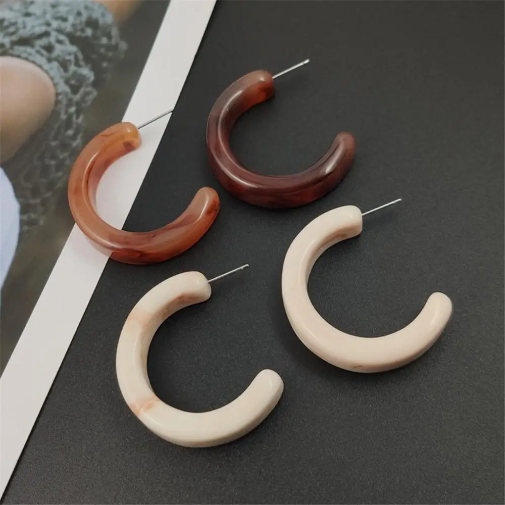 Серьги кольца из тонкой смолы C shaped Tortoise Shell акриловый ацетат уникальные