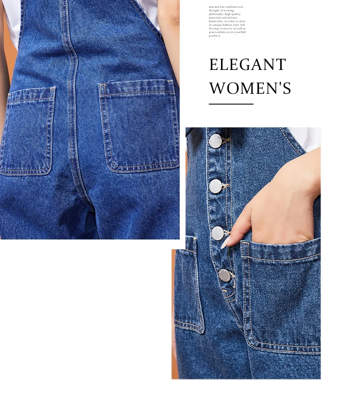 Женские молодежные джинсы-капри LEIJIJEANS, стильные темно-синие свободные джинсы с лямками, повседневная модель 9145 большого размера