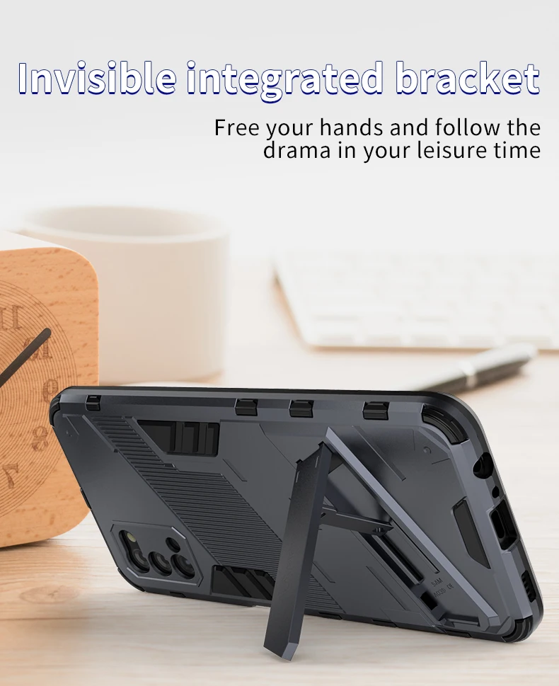 For Samsung Galaxy A03s Case For Samsung A03s A12 A22 A32 A52 A72 A02 A82 Cover PC Silicone Stand Protective Shockproof Case