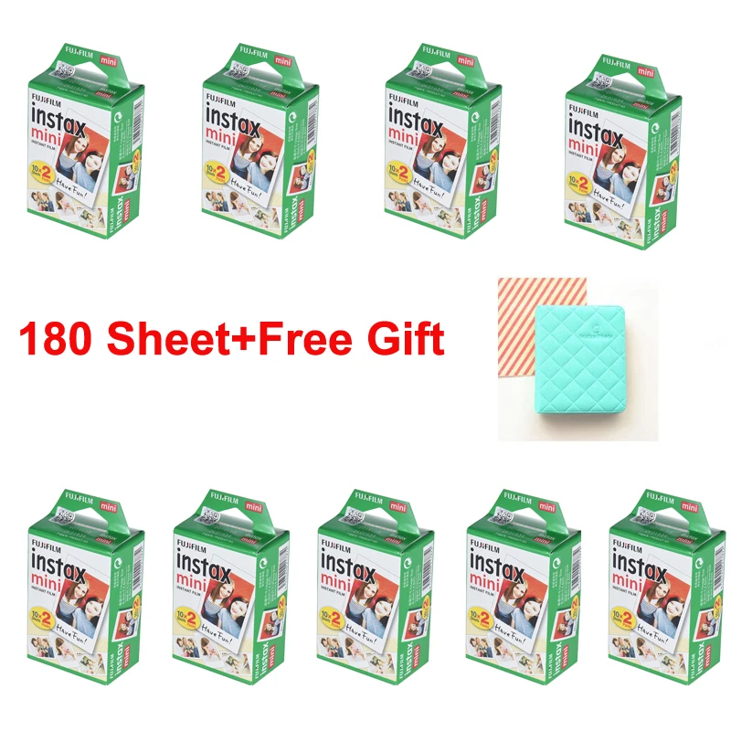 180PCS Fujifilm Белый 10-200 листов Instax Mini пленка для FUJI Instant Photo camera Mini 9 Mini 8 7s 70 90+ сумка для фотоальбома - Цвет: 180PCS