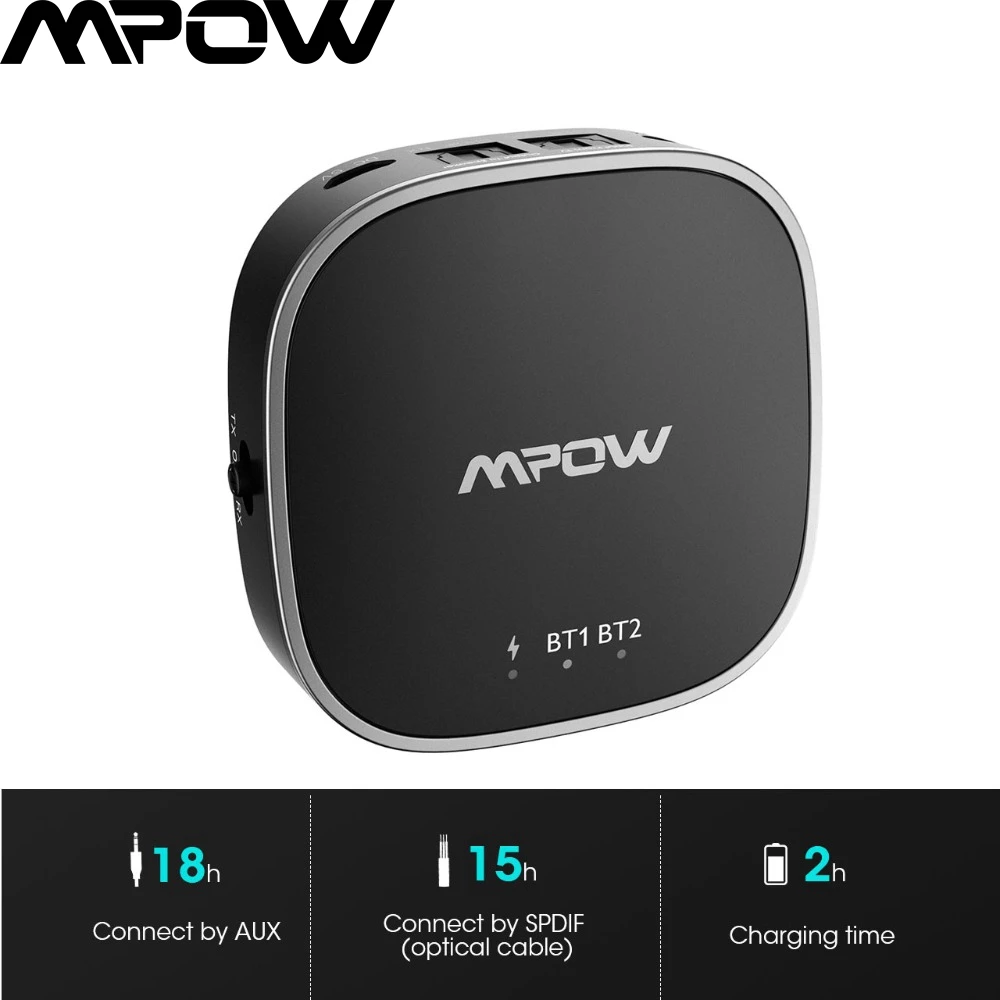 Mpow Беспроводной адаптер Bluetooth 5 0 hdmi передатчик и приемник с APTX/APTX HD/APTX LL RCA цифровой
