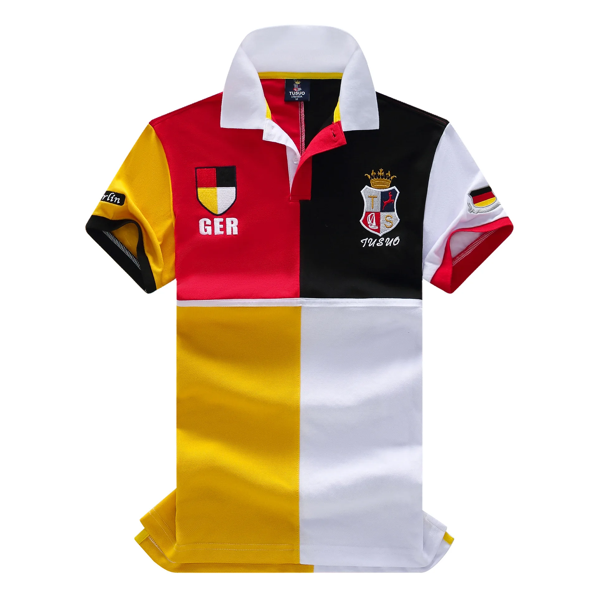 

2021 new summer short-sleeved sports and leisure fashion pure cotton self-cultivation plus size shirt color matching loose T-shi