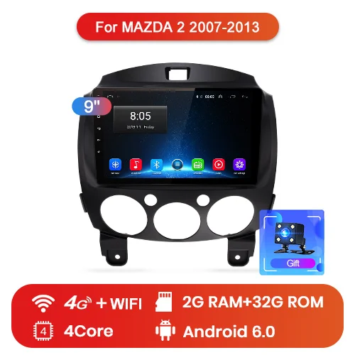 4G (2GB 32GB) Junsun V1 Android 9,0 2G+ 32G DSP автомобильный Радио Мультимедиа Видео плеер для MAZDA 2 2007-2013 навигация gps 2din Авторадио - Цвет: 4G (2GB 32GB)
