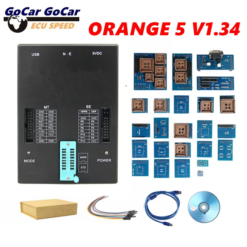 

Orange5 V1.34 ECU Programmer Tool Full Hardware Full Adapter ECU Programmer English Russian Orange 5 1.34