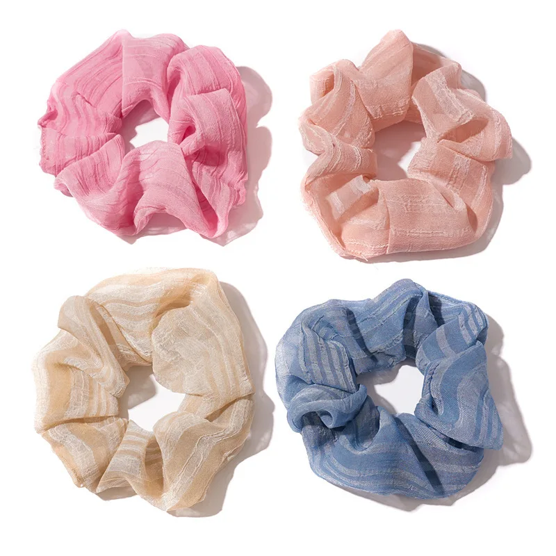 

New Style Woman Stripe Scrunchies Girls Hair Ties Rubber Band Hair Rope Headwear Elastic Hairband Women Hair Accessories