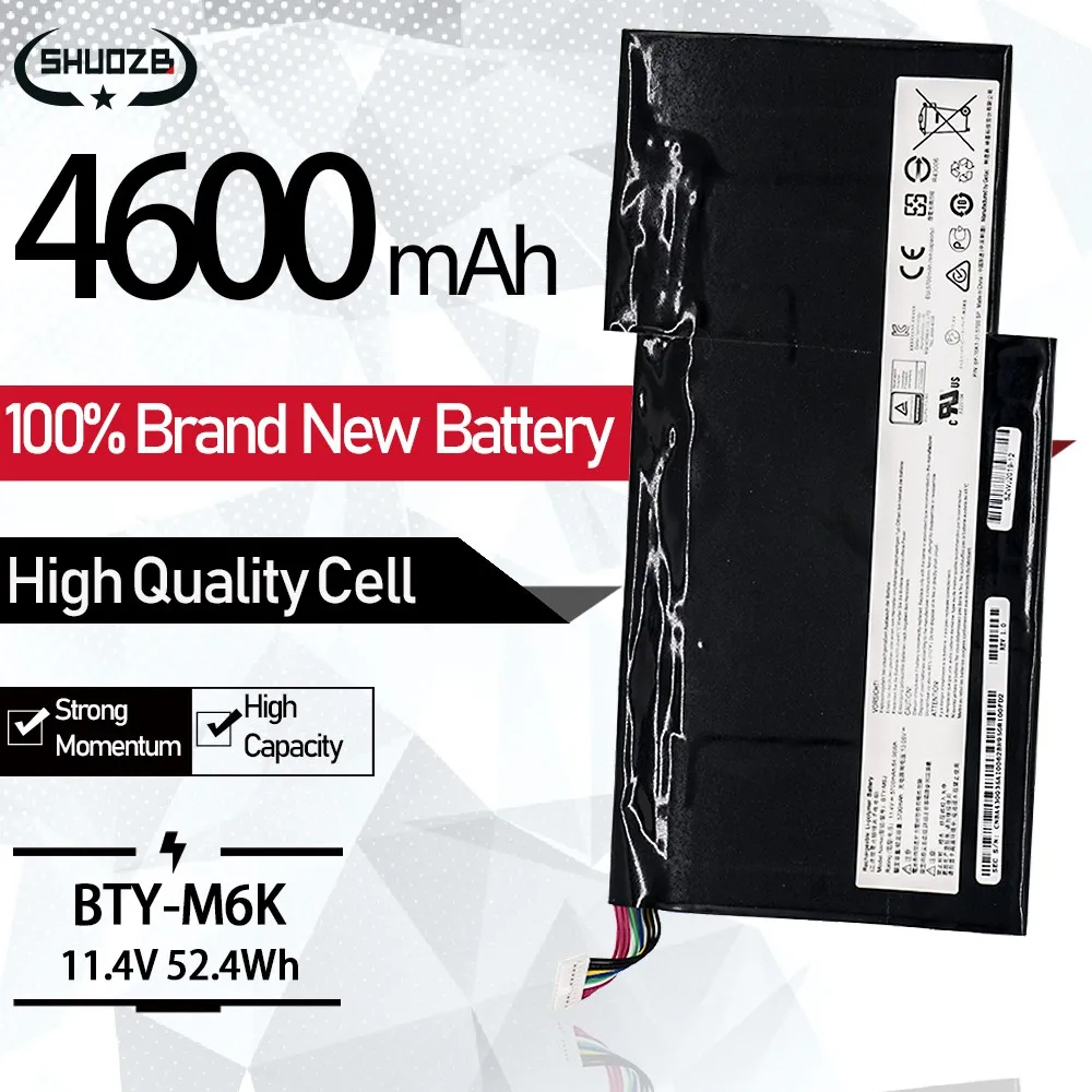 Новый 4600 мА/ч BTY M6K ноутбук Батарея для MSI MS 17B4 16K3 GS63VR 7RG 005 GF63 8RD 031TH 8RC GF75 тонкий 3RD 9SC