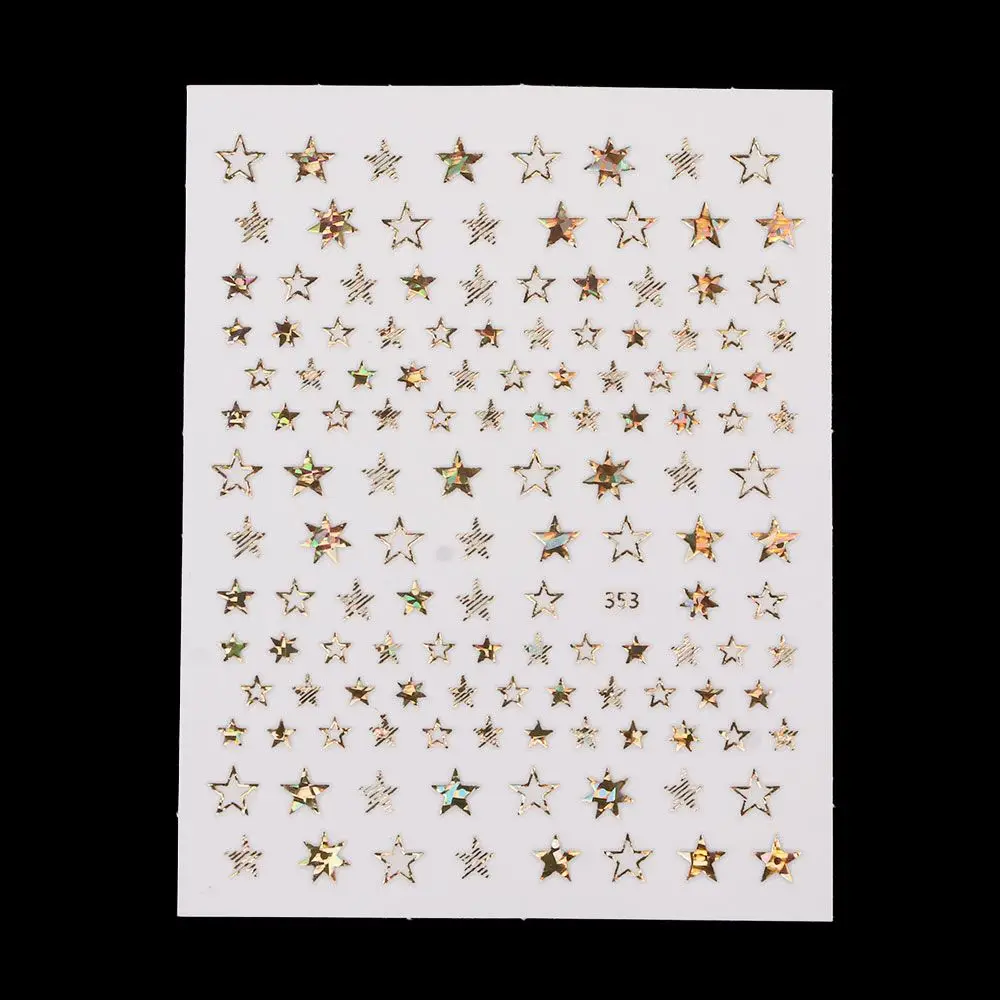 Geometry 3D Nail Ornaments Glitter Stars Art Decoration Foil Decals Manicure Accessories Stickers | Красота и здоровье