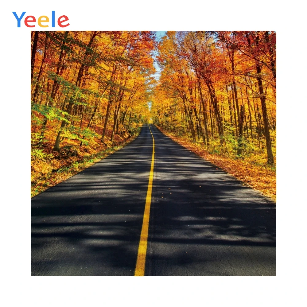 

Yeele Autumn Yellow Trees Forest Road Scene Baby Portrait Photography Background Custome Photographic Backdrops For Photo Studio