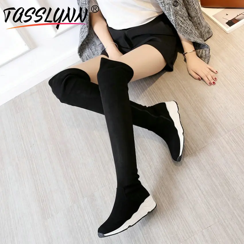 Сапоги женские из искусственной замши на застежке-молнии размеры 34-43 2020 | Обувь