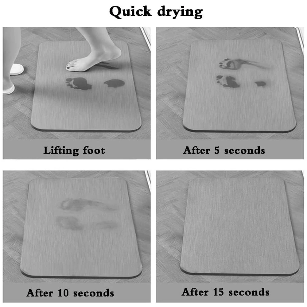 

Diatomite Earth Bath Mats Anti-Slip Absorbent Fast Drying Absorbent Mat Bathroom Supplies Bathroom Mat Floor Mats Accessories