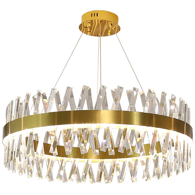 

2021 Morden Led Crystal Chandelier Lighting for Living Room With Gold / Chrome Polished Stainless Steel 110V / 220V Pendant Lamp