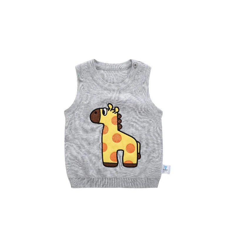 

ciciibear Spring new Baby Boys Sweaters Children's Clothes O-neck Cotton Knitted Vest Boy clothes 1 2 3 4 5