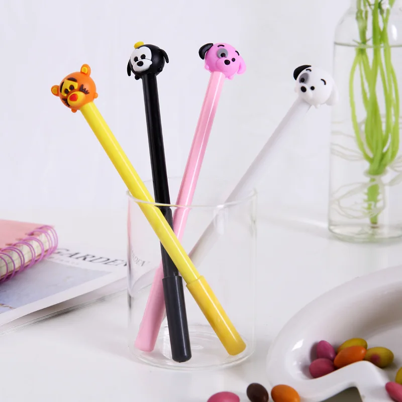 40 Pcs Stationery Cartoon Dog Gel Pen Ink Gift Prizes Office Supplies Student Test Pen