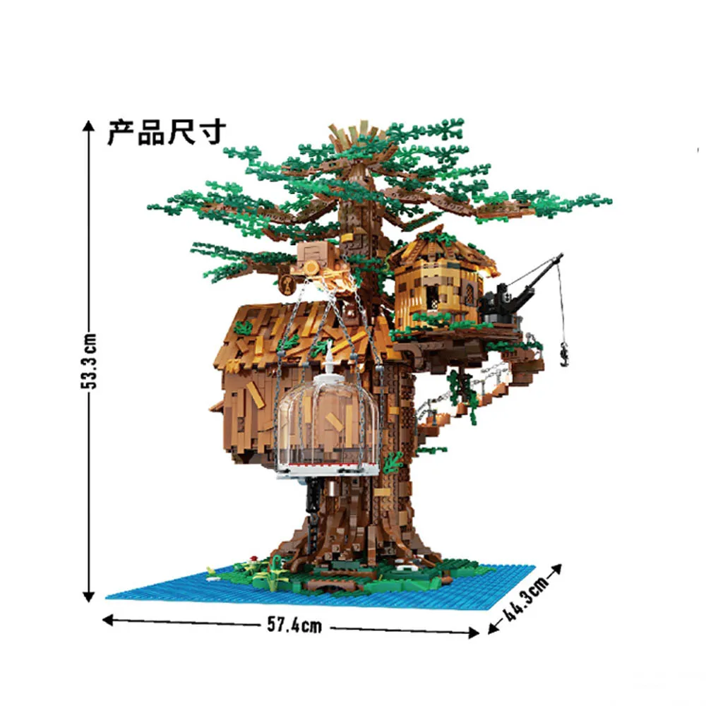 

Ideas Expert Creator Tree House Model 3958PCS Moc Modular Bricks Cherry Blossoms Model Market Street Buliding Blocks