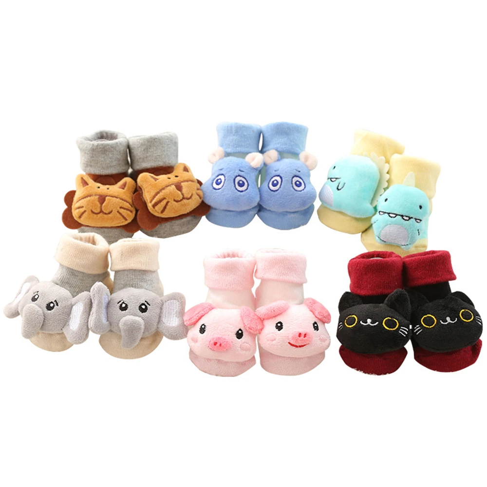 Calcetines de algod&oacute;n con dibujos de animales para beb&eacute;, medias antideslizantes para reci&eacute;n nacido, bonitos para Oto&ntilde;o e Invierno-2