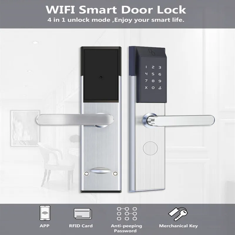 SZBestWell TTlock App Security Electronic Door Lock WIFI APP Smart Touch Screen For Home Hotel Apartment | Безопасность и защита