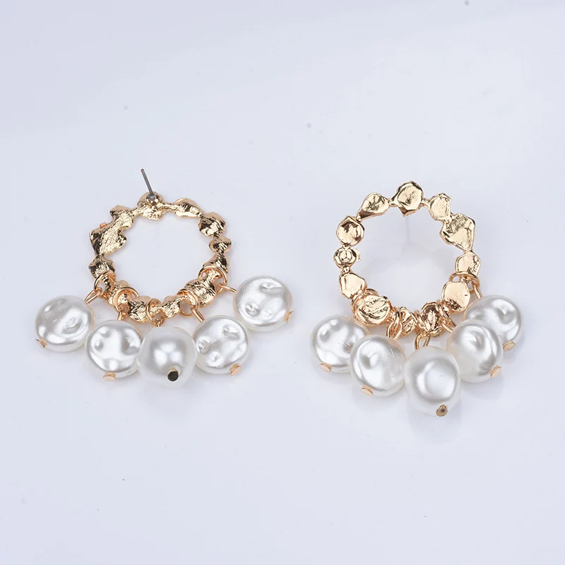 Новинка 2024 модные висячие серьги ZA с нерегулярным искусственным жемчугом