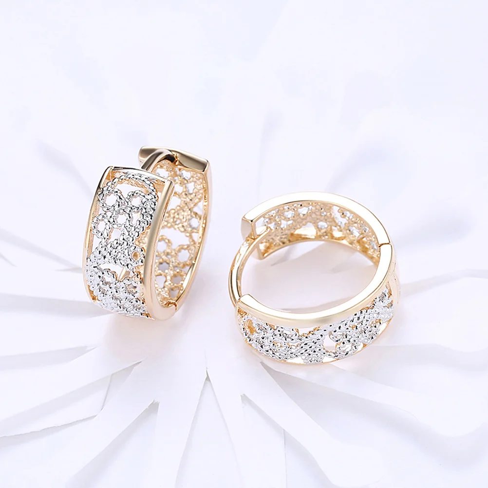 Gold-plated Earrings Small Hollow Ear Cuff Zircon Dangle for | Украшения и аксессуары