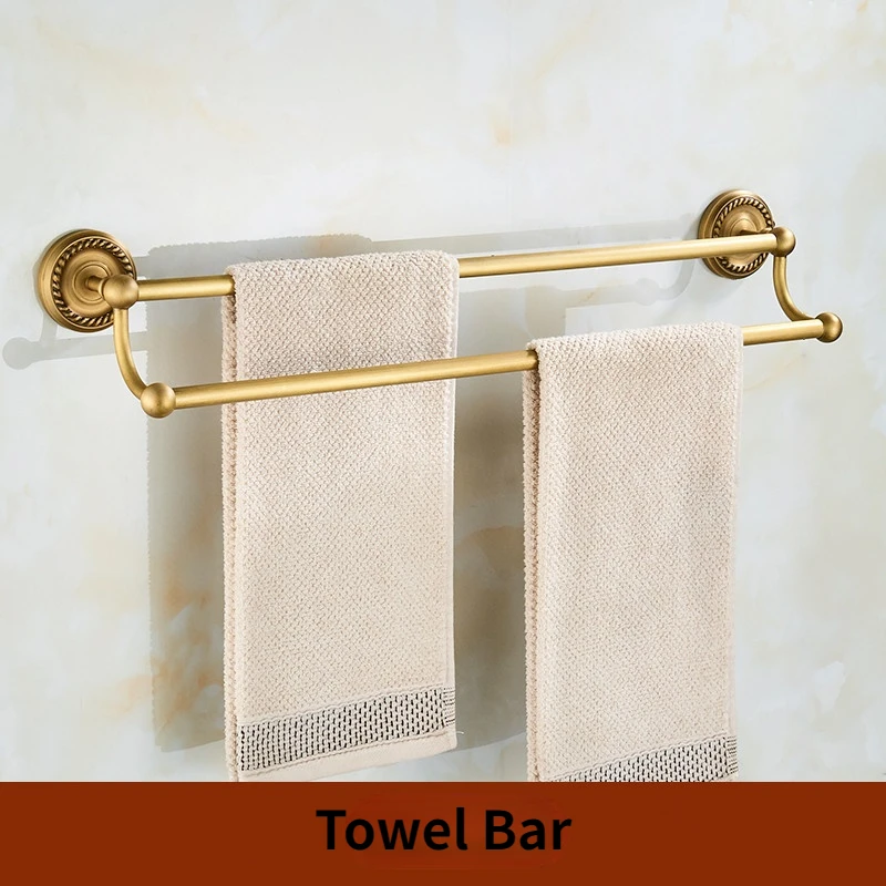 brass bathroom accessories antique bath towel set towel ring carved toilet paper holder creative towel bar bathroom hardware set free global shipping