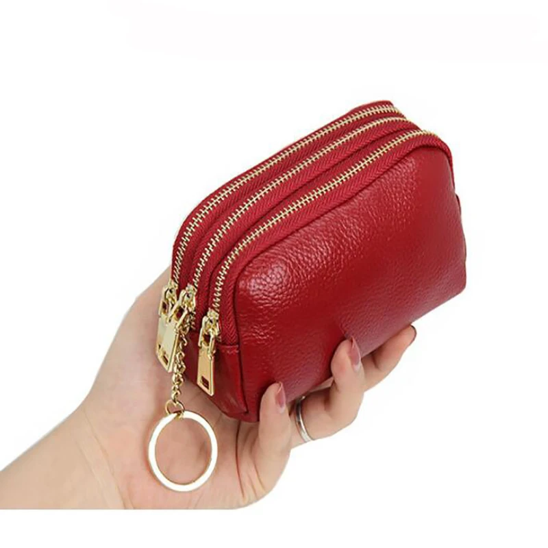 

PU Leather Women Card Coin Key Holder Change Pouch Purse Mini Pocket Zipper Popular Small Money Bag Wallet High-capacity