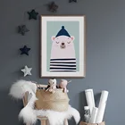 Мультяшные Животные медведь детская настенная бумага Картина на холсте скандинавские плакаты и печать настенные картины для украшения детской комнаты