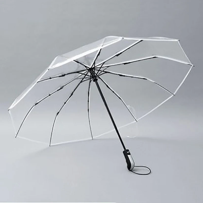 

Transparent Automatic Folding Umbrella Men and Women Transparent Umbrella Thick Eva 10K Windproof Umbrellas for Kids Gift Ideas