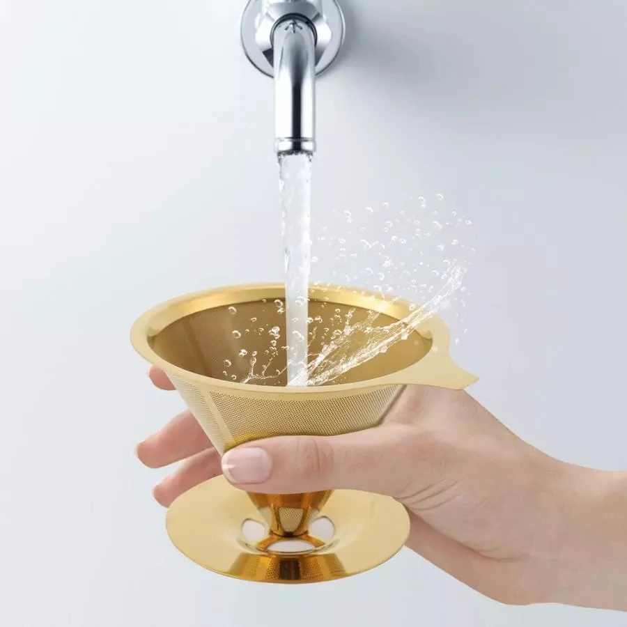 Двухслойный фильтр капельница из титановой нержавеющей стали для кофе с