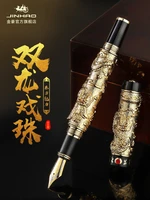 luxury jinhao double dragon fountain pen writing ink pens gift iridium m nib advanced craft writing single gift pen