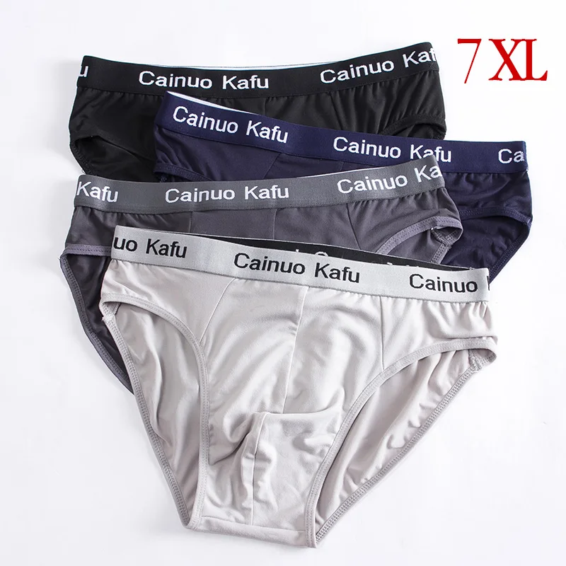 

4pcs/Lot Men's Underwear Male New Arrival Modal Solid Briefs Underpants for Men Brief Men Sexy Slip Hombre Plus XXXXL-7XL