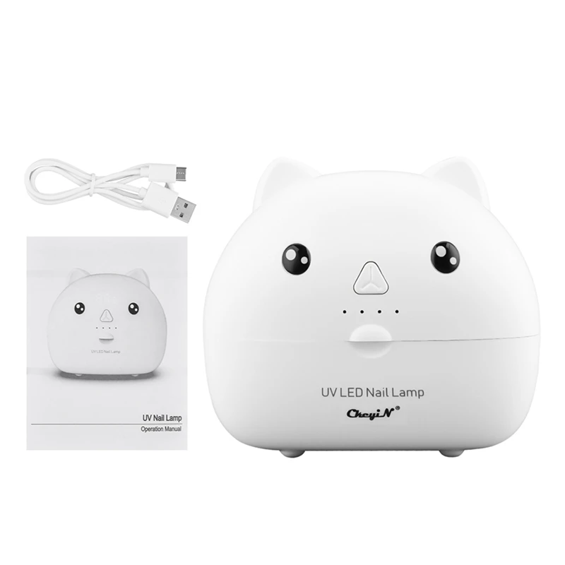 

CkeyiN Portable Bear Shape UV Lamp Led Lamp Nail Dryer 30s/60s/90s for Curing All Gel Nail Polish With Nail Clipper Storage Box