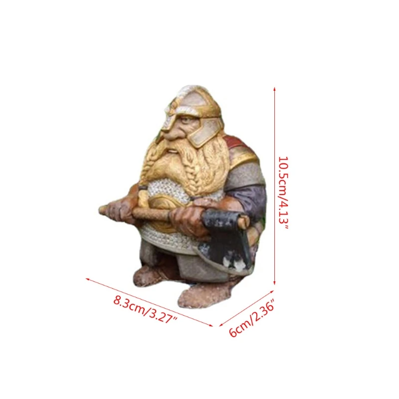 

Viking Victor Norse Dwarf Gnome Garden Statue Ornament 3D Resin Craft Sculptures Figurine Bedroom Home Decoration K0AB