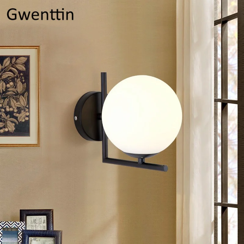 Скандинавские Стеклянные Настенные светильники лампы для спальни прикроватная