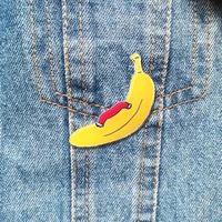 beautiful brooch pin cartoon acrylic banana badges vintage lapel pins for backpacks shirt clothes accessories jewelry wholesale