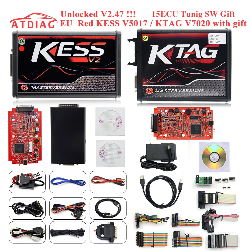 Лучший неограниченный Токен! KTAG 7,020 KESS 5,017 инструмент для программирования ЭКЮ K-Tag V7.020 SW 2,25 V2.47 с функцией GPT лучше, чем Ktm100