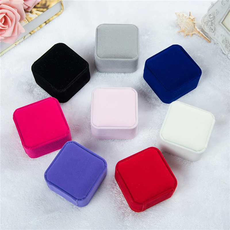 Necklace Storage Package Gift Box Soft Black Blue/Red Velvet Long Earrings Pendant Flannel Jewelry Organizer Box Wholesale