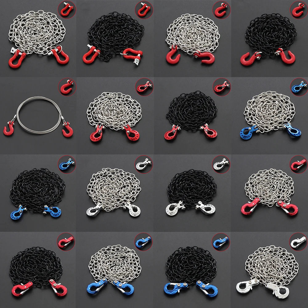 

Metal CNC Trailer Hook Winch Hook With Trailer Chain Accessories for 1/10 RC Car Traxxas TRX4 Axial SCX10 D90 Tamiya CC01