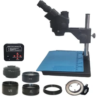 full hd 3 5x 90x trinocular stereo industrial digital microscope 48mp v8 usb microscopio camera 144 led light for phone repair