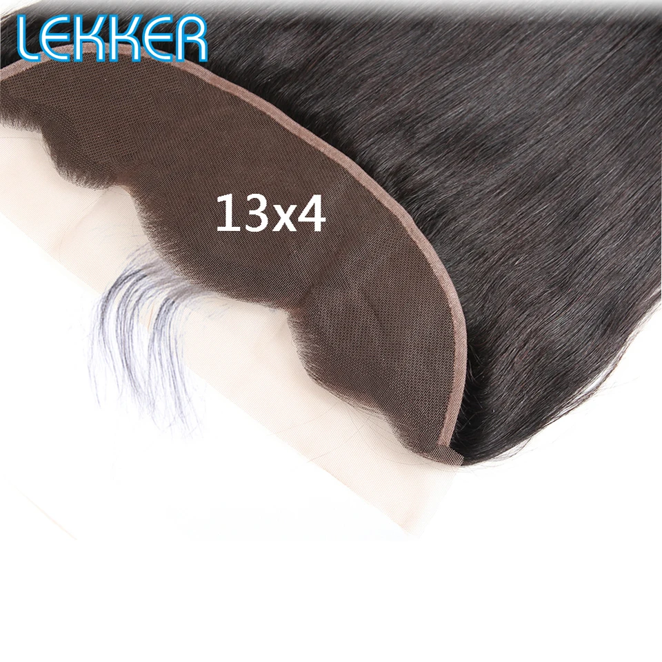 Lekker прямые волосы пряди с фронтальным 13x4 кружева закрытие с детскими волосами пряди с закрытие волос Extenstions
