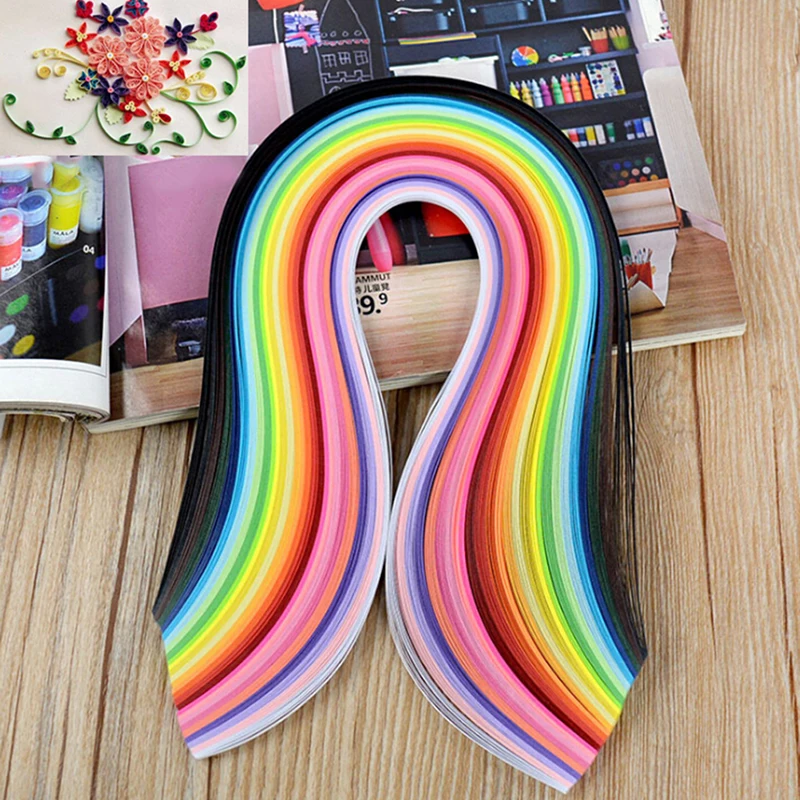 

260pcs 3mm 39cm Flower Gift Paper Handmade Paper Decoration Rainbow Paper Quilling Strips Set For Craft DIY Quilling Tools